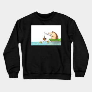 Fishing Easter Hedgehog Crewneck Sweatshirt